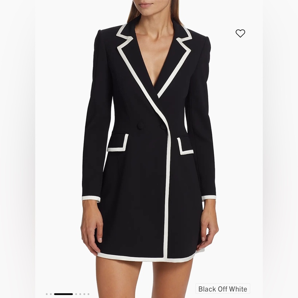Alice & Olivia Black Blazer Kyrie dress with White Trim 4 NWT